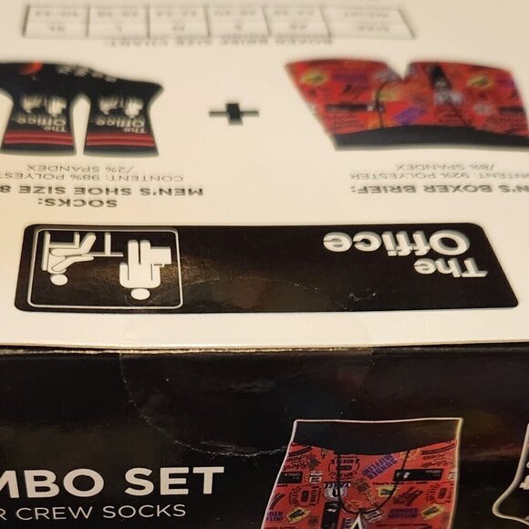 The Office Dunder Mifflin Men's Combo Set 1 Boxer Brief 1 Pair Socks Large New - Picture 4 of 4